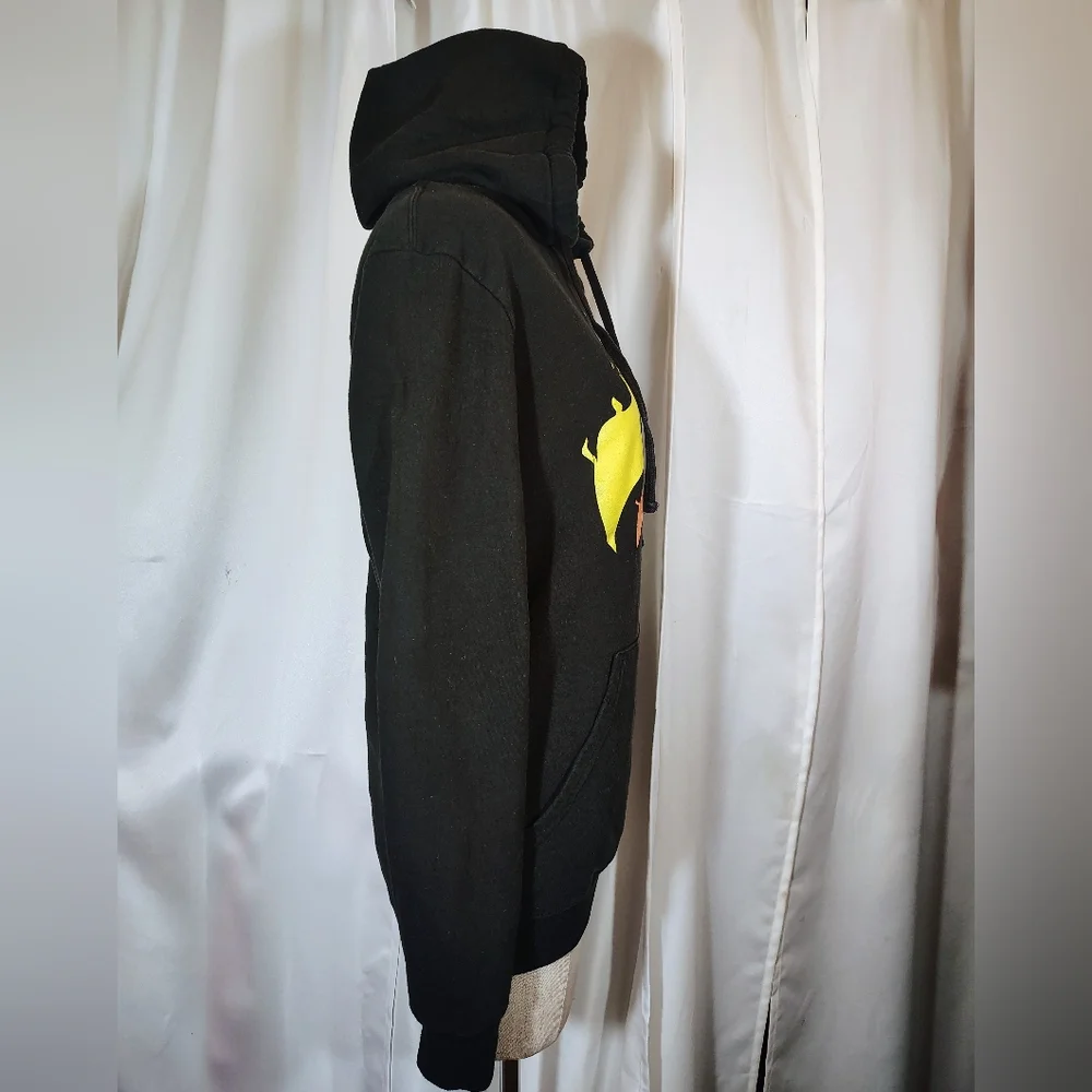 The Concert Fleece Hoodie, By Preston, Women Black, Pockets, Flames, XS - Picture 6 of 11